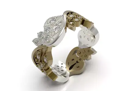 All Round Ring Design stl 3d cad jewelry model rr0063 3D print model