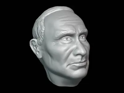 Vladimir Putin Head detailed 3D printable 3D print model