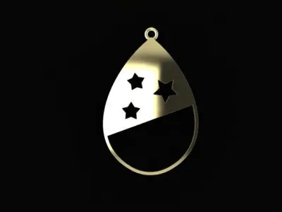 star and moon pendant 3D printable file Free 3D print model