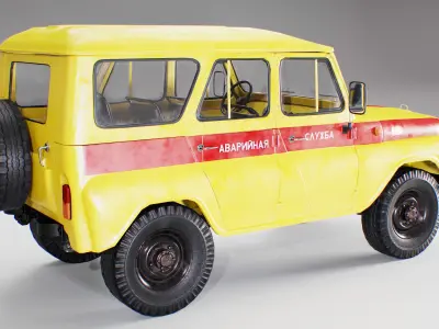 UAZ 3151 Emergency Service version Low-poly 3D model