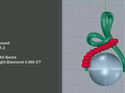 Elegant Pearl Bow Pendant Necklace 3D print model