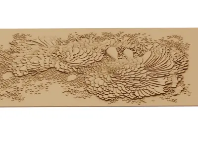 Modern decorative wall panel for cnc  01 3D model