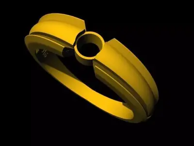 diamond solitaire ring 3dm file 3D print model