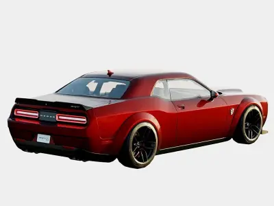 Dodge Challenger SRT Hellcat Widebody 2018 Low-poly 3D model