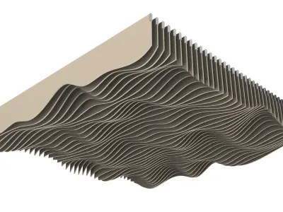 Parametric Ceiling Wave Contour Design with Hangers 3D model
