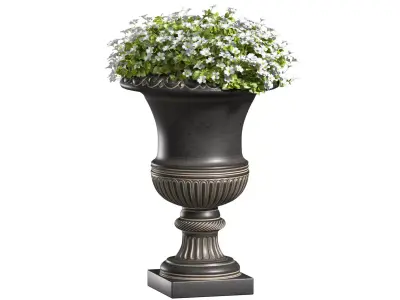 flowerbed of flowers in a classic vase for decoration Patio  3D model
