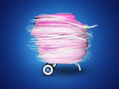 Cotton Candy Cart 3D model