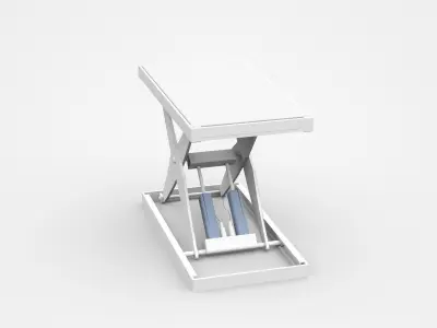 Extendable Stretchable White Industrial Platform 3D model