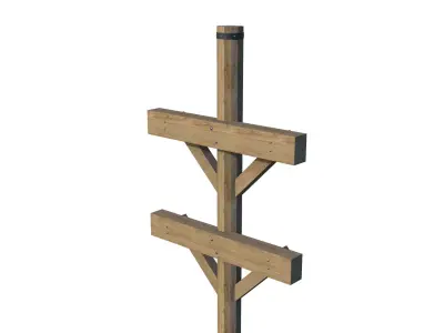 WOOD LAMPPOST Free 3D model