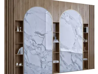 Wood Marble Shelf 1 3D model