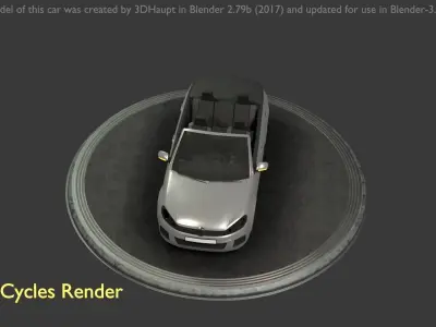 City Car 66 Compact Class Convertible Open Type-C Silver  Low-poly 3D model