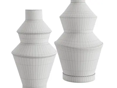 Angle Ceramic Vases 3D model