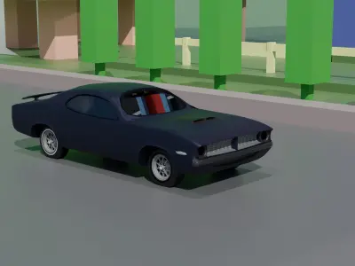 Chevrolet Camaro 1998  Low Poly 3D Model game Ready Low-poly 3D model
