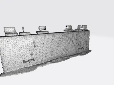 3d Model River Barrier System Protecting A Coastal City 3D model
