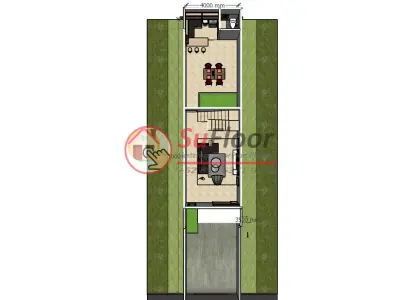 House 4x21m code 440- Sketchup 3D model 3D model 3D model