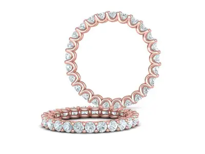 Diamond Eternity Ring with 2point5mm Stones 3dmodel MANY FINGERS 3D print model