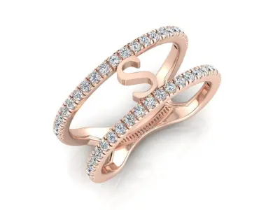 Jewelry Alphabet Ring S 3D print model