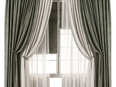 Curtain with Roman 60 3D model