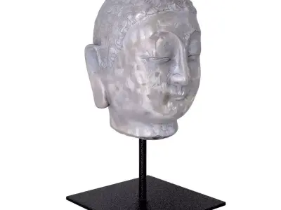 Antique Stone Buddha Head 3D model