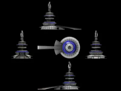 solar tower 3D model