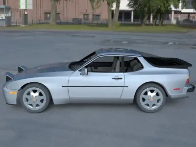 Porsche 944 S2 with Interior HDRI 3D model