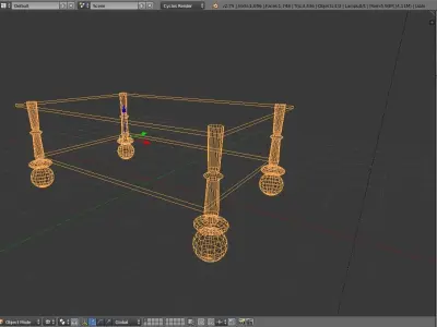 Glass top table Free low-poly 3D model