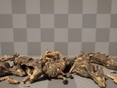 Dead Cow Low-poly 3D model