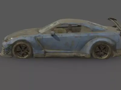 Abandoned Car - Nissan GTR R35 Nismo Low-poly 3D model