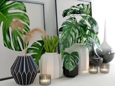 set1142-2 vases and pots 3D model