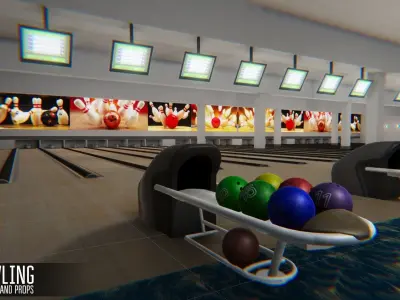 Bowling - interior and propsBowling - interior and props Low-poly 3D model