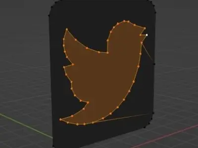 Twitter 3D Logo Low-poly 3D model