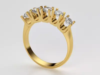 Ring with gems 3D print model