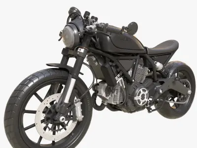 Ducati Bike Trails - Scrambler Bike - Custom Ducati Scrambler Low-poly 3D model