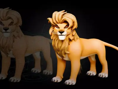 Lion Pride Pack - Stylized and Rigged 3D Characters Low-poly 3D model