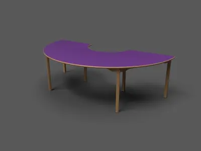 Laminate Top Kids Table Low-poly 3D model