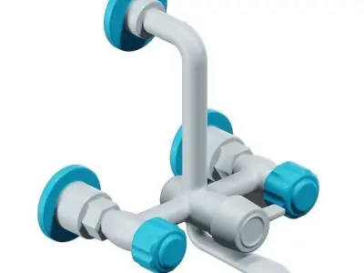 Plastic Shower Tap 3D model