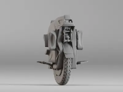 001563 Unprocessed 3D scan of futuristic unicycle 3D model