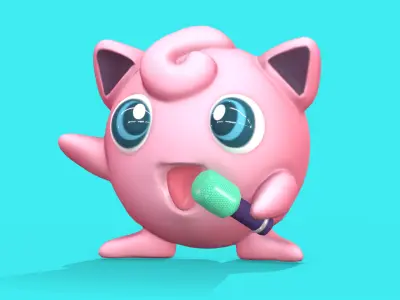 Pokemon Jigglypuff Low Poly 3D Model Free low-poly 3D model