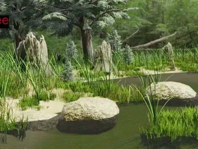 Stone Free low-poly 3D model