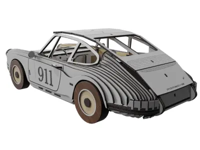 Plywood toy car 3D model