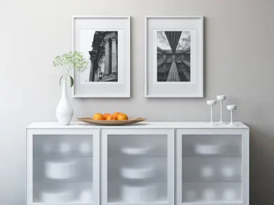 BESTA Storage combination with doors Glassvik frosted glass 3D model