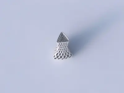 Vase puffy triangle with bubble grid lattice 3D print model