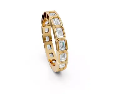 Emerald Eternity Band 3D print model