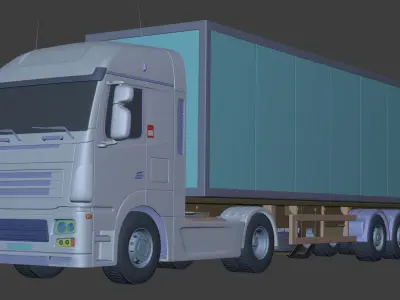 Generic  Container - Box Truck - Semi Trailer 3D model