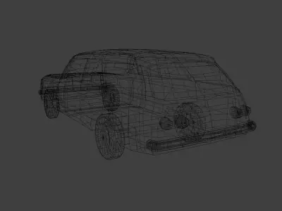 Low-poly game-ready 1975-1979 Chevy Caravan Low-poly 3D model