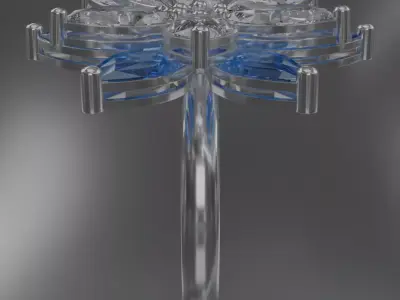 six leaf flower ring silve 3D model jewelry 3D model