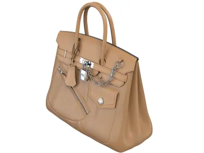 Hermes Birkin Rock Bag Beige Low-poly 3D model