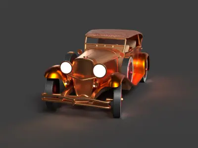 Chinese vintage car  Low-poly 3D model purchase