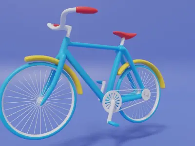 Cartoon Cute Bicycle 3D model