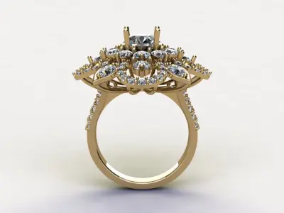 women design ring in Asia for diamond R78 3D model